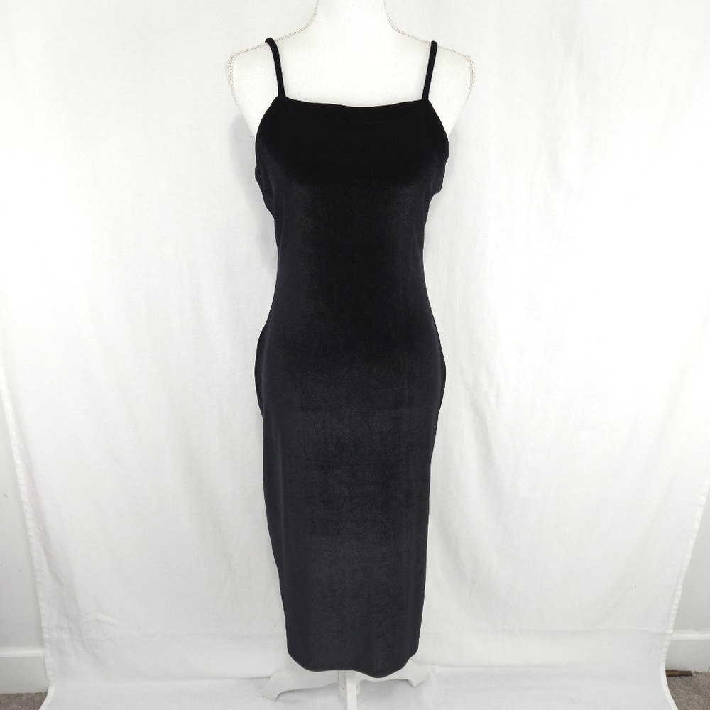 Chaser Women's Black Velvet Sleeveless Midi Dress